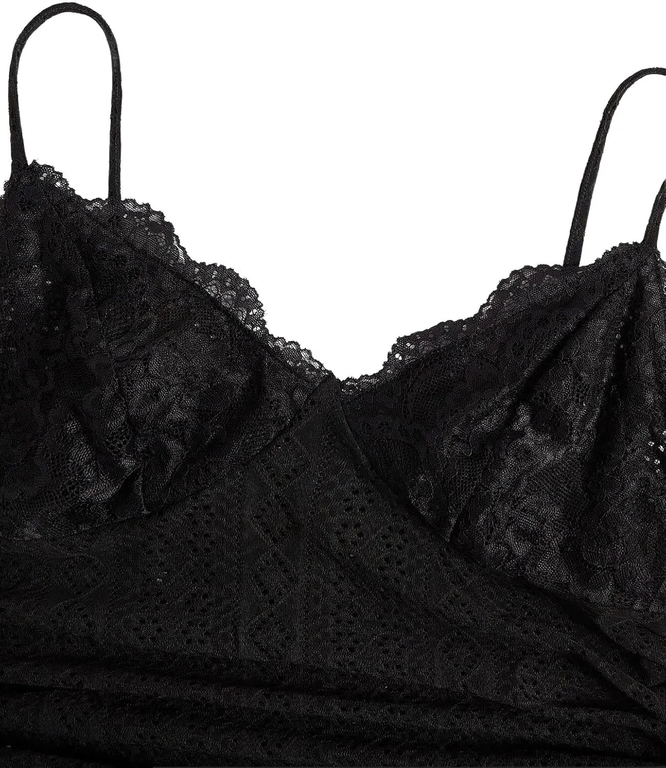 Women's Plus Size Lace Trim V Neck Camisole Tops Spaghetti Strap Ruched Eyelet Fitted Tops
