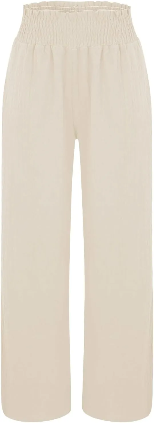 Womens Tall Dress Pants Wide Leg High Waist Summer Casual Boho Trousers Travel Vacation Long Work