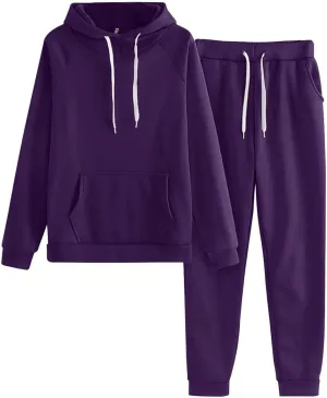 Women's Two Piece Tracksuit Long Sleeve V Neck Cute Clothing Pullover Sweatshirt Joggers Sweatpants Tracksuits