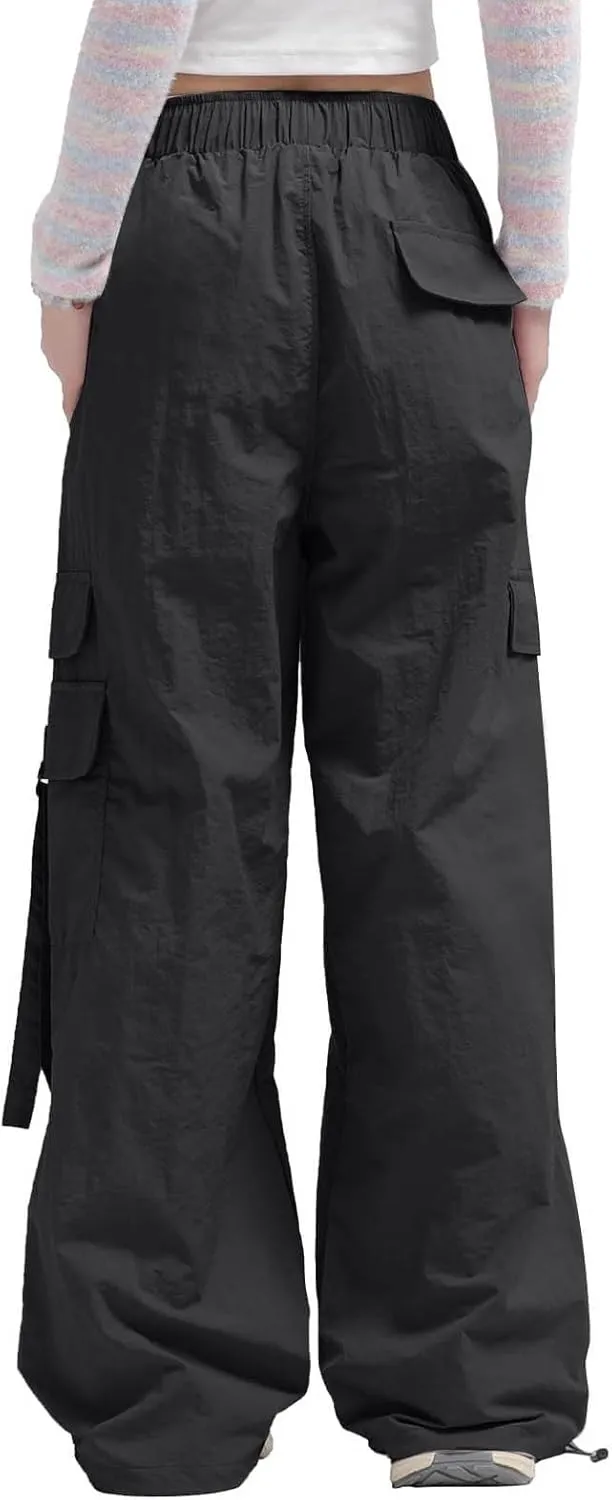 Womens Wide Leg Sweatpants Winter Silk Beach Leggings with Pockets Solid Color Elastic Waist