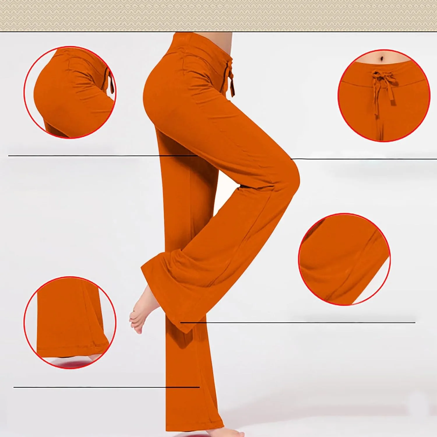 Womens Wide Leg Yoga Pants High Waist Tummy Control Loose Comfy Lounge Trousers Bootcut Drawstring Workout Leggings