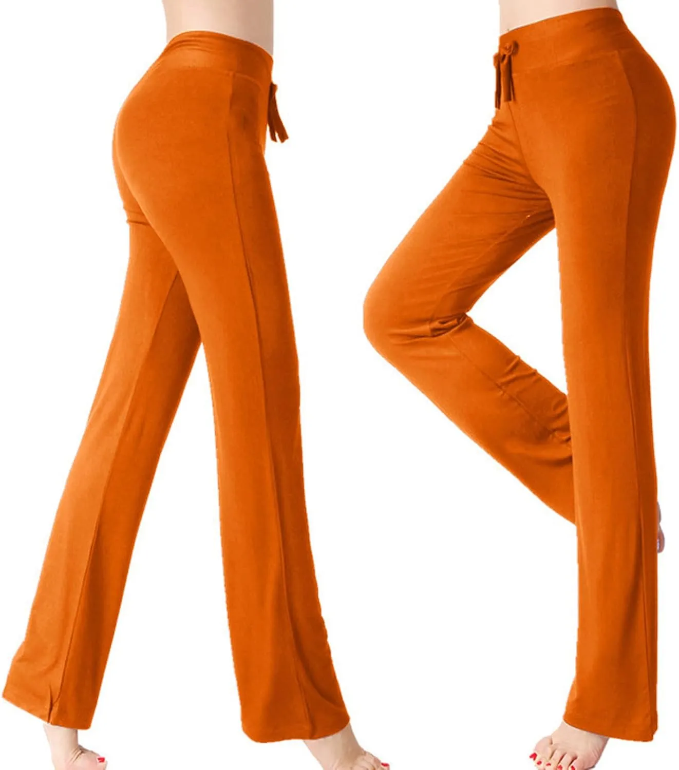 Womens Wide Leg Yoga Pants High Waist Tummy Control Loose Comfy Lounge Trousers Bootcut Drawstring Workout Leggings