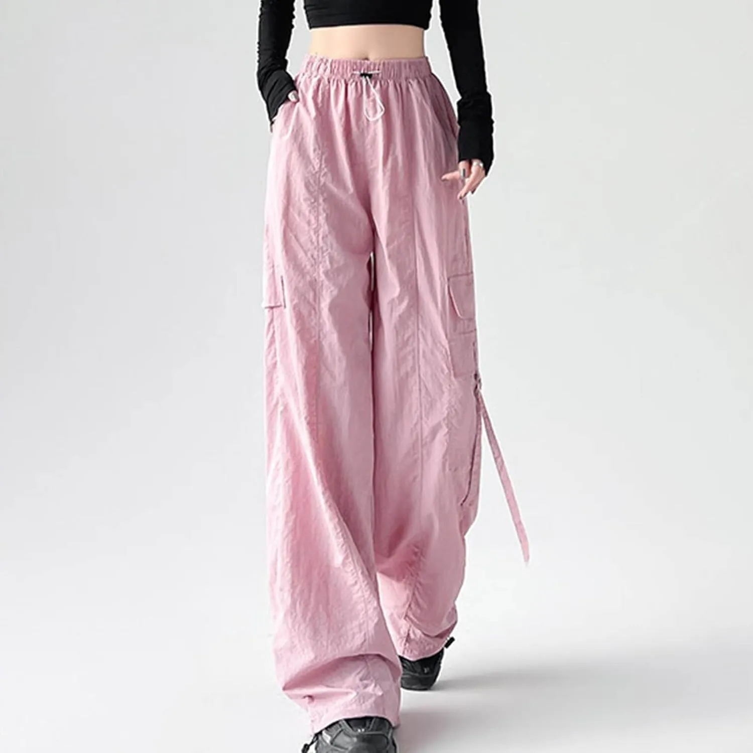 Women's Winter Warm Fleece Joggers Pants Winter Funky Yoga Pants with Pockets Fleece Lined Wide Leg
