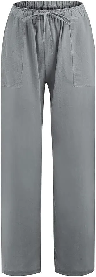 Women's Winter Warm Fleece Joggers Pants Winter Lightweigt Work Capris with Pockets Elastic Waist Flare