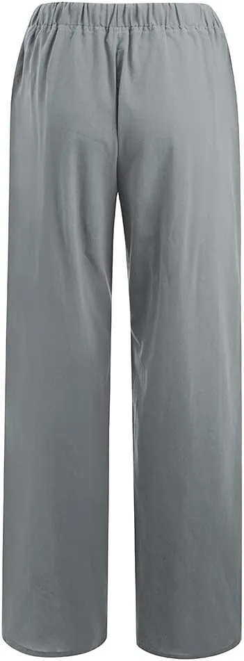 Women's Winter Warm Fleece Joggers Pants Winter Lightweigt Work Capris with Pockets Elastic Waist Flare