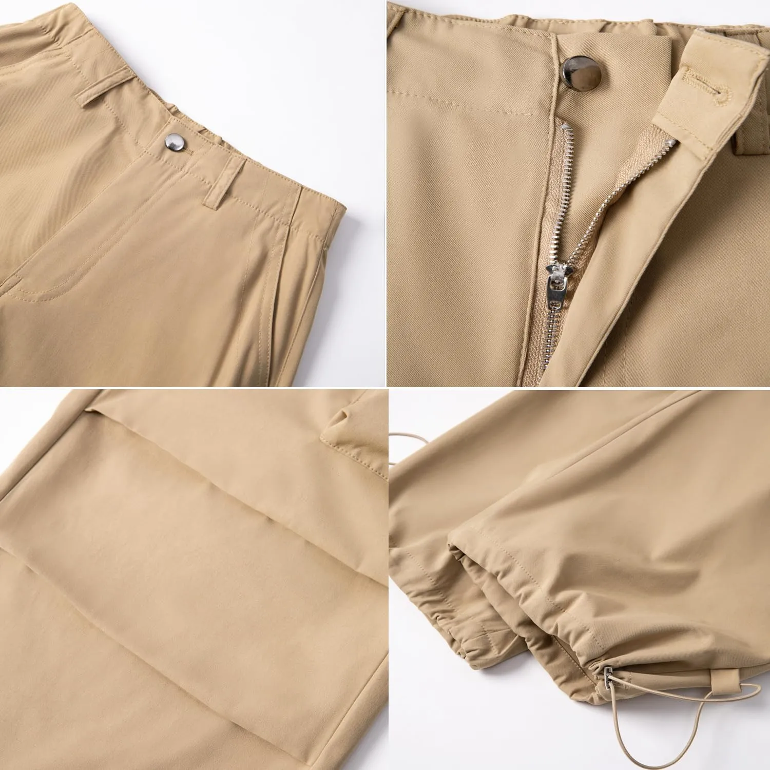WZIKAI Womens Parachute Cargo Pants Y2K Baggy Cargo Pants Wide Leg Casual Joggers with Pockets
