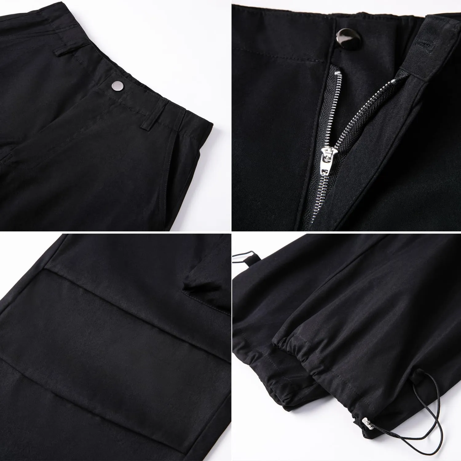 WZIKAI Womens Parachute Cargo Pants Y2K Baggy Cargo Pants Wide Leg Casual Joggers with Pockets