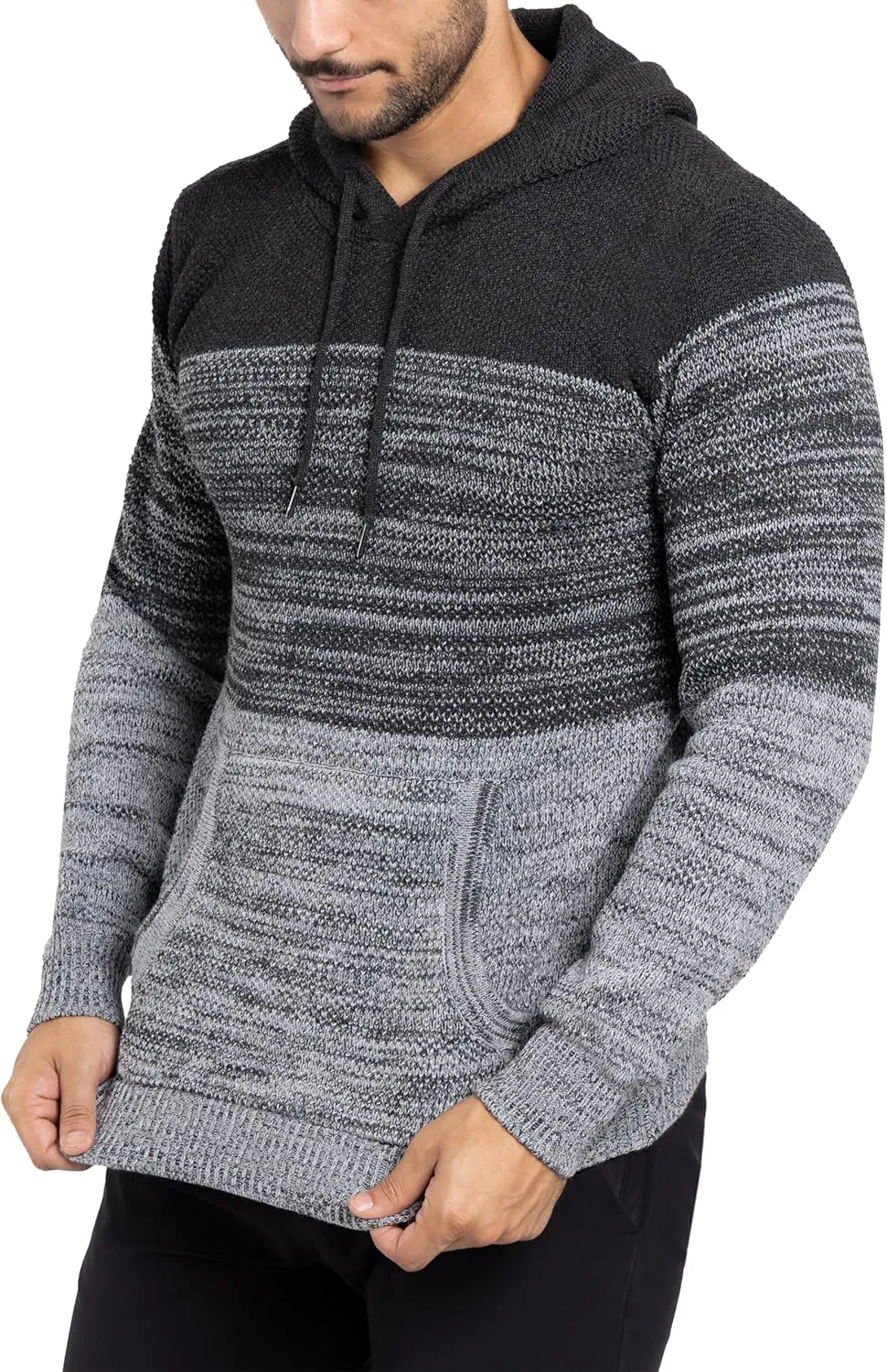 X RAY Mens Fashion Hoodies Pullover Sweater, Casual Knit Color Block Slim Fit Hoodies for Men