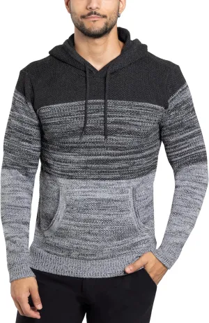 X RAY Mens Fashion Hoodies Pullover Sweater, Casual Knit Color Block Slim Fit Hoodies for Men