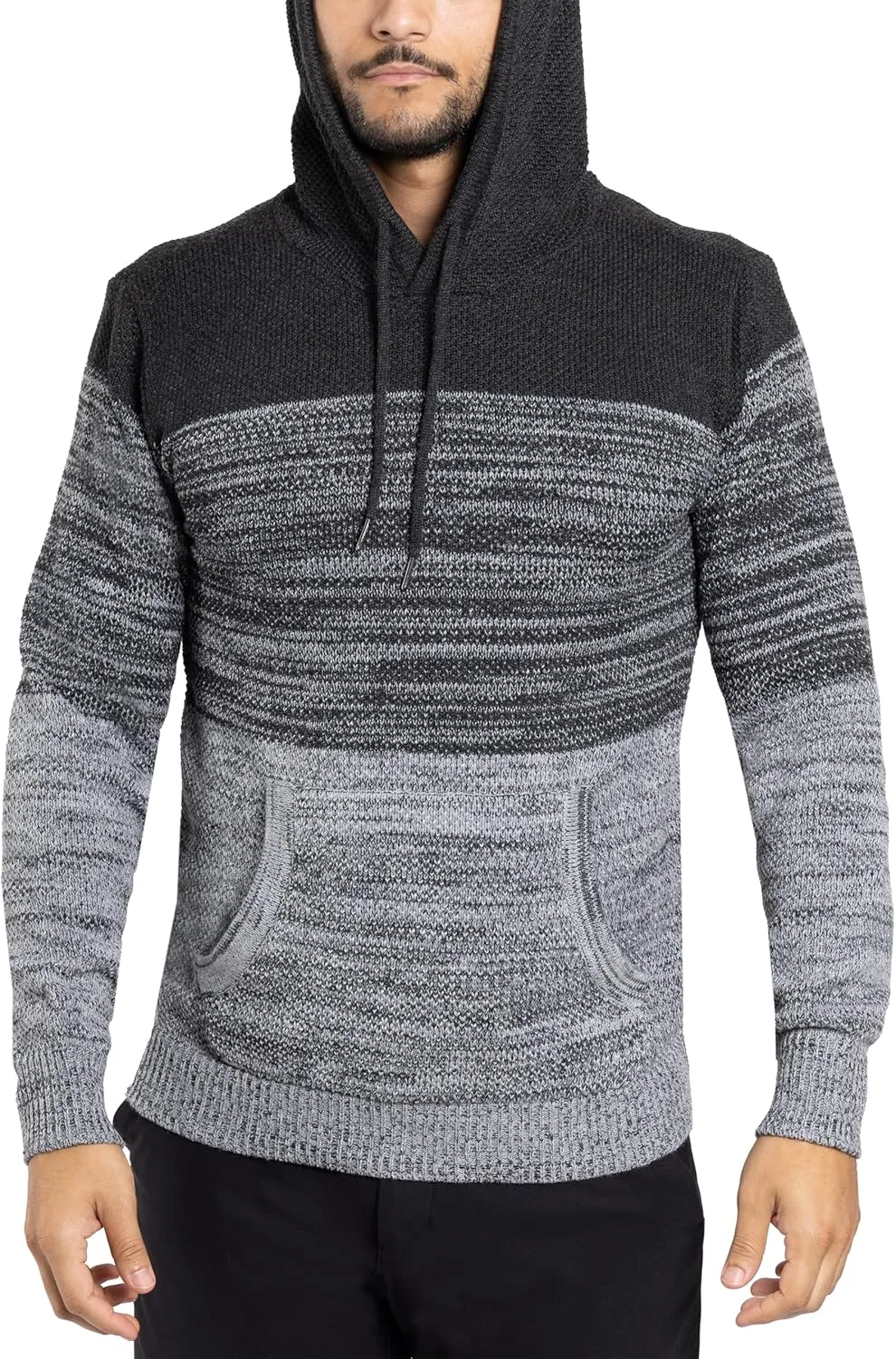 X RAY Mens Fashion Hoodies Pullover Sweater, Casual Knit Color Block Slim Fit Hoodies for Men