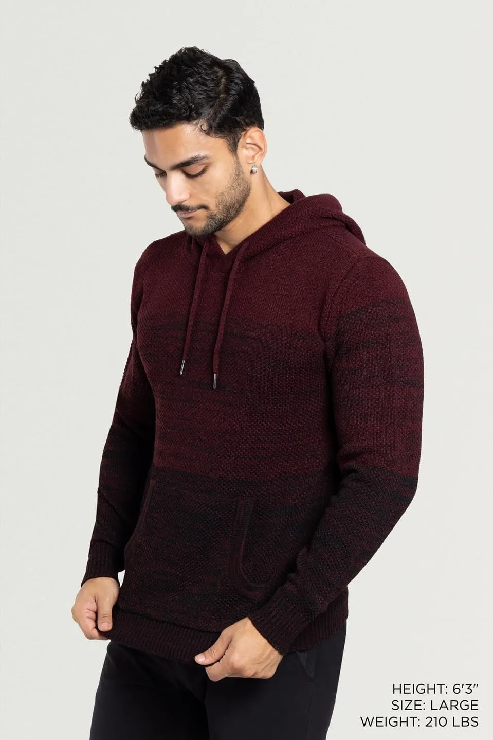 X RAY Mens Fashion Hoodies Pullover Sweater, Casual Knit Color Block Slim Fit Hoodies for Men