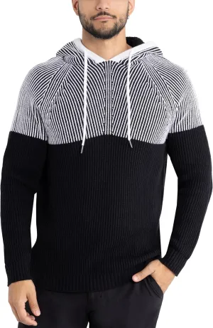 X RAY Mens Fashion Hoodies Pullover Sweater, Casual Knit Color Block Slim Fit Hoodies for Men