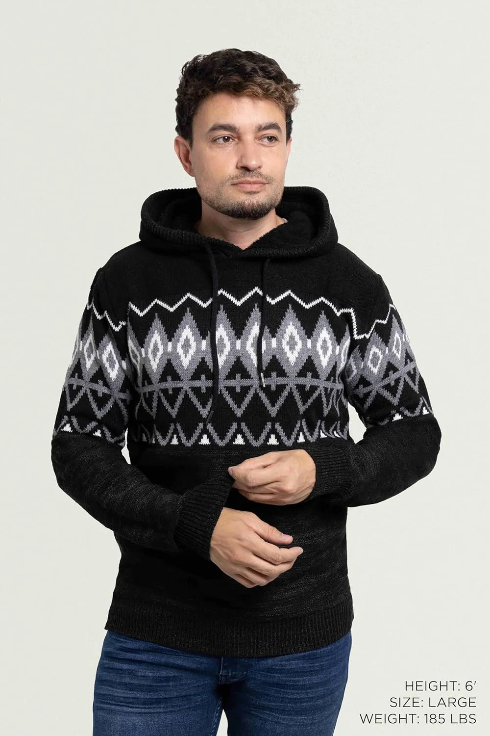 X RAY Mens Fashion Hoodies Pullover Sweater, Casual Knit Color Block Slim Fit Hoodies for Men