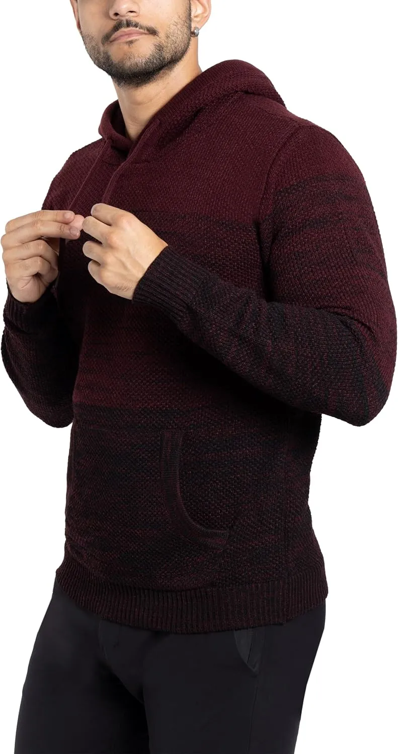 X RAY Mens Fashion Hoodies Pullover Sweater, Casual Knit Color Block Slim Fit Hoodies for Men