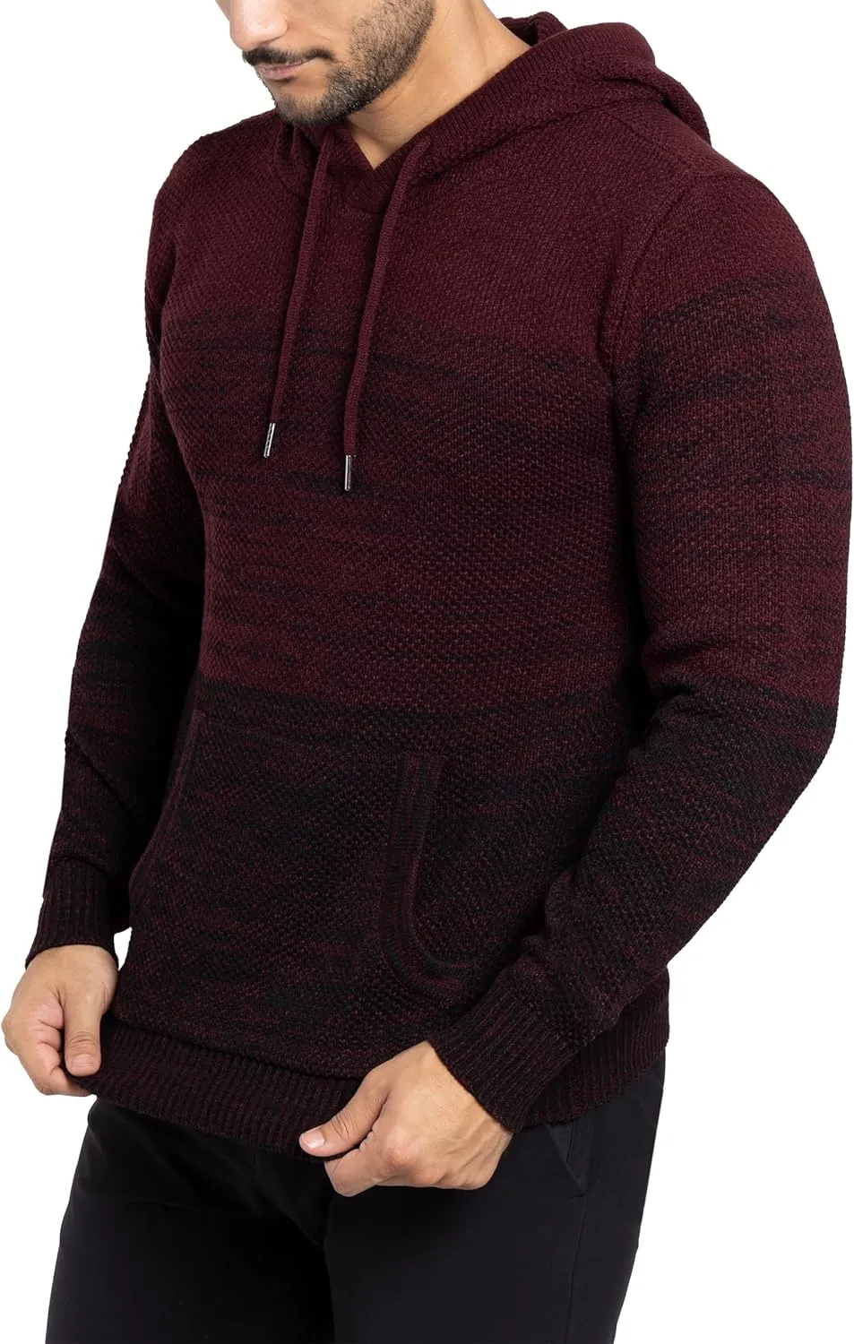 X RAY Mens Fashion Hoodies Pullover Sweater, Casual Knit Color Block Slim Fit Hoodies for Men