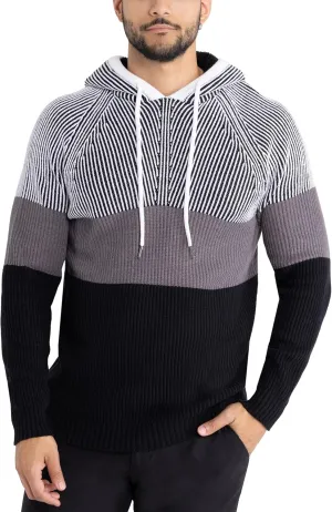 X RAY Mens Fashion Hoodies Pullover Sweater, Casual Knit Color Block Slim Fit Hoodies for Men