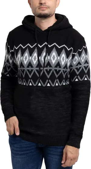 X RAY Mens Fashion Hoodies Pullover Sweater, Casual Knit Color Block Slim Fit Hoodies for Men