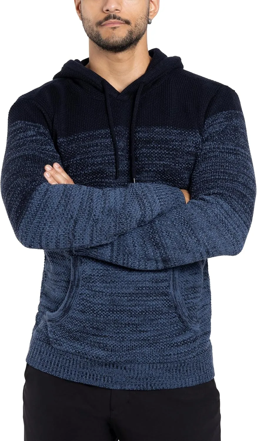X RAY Mens Fashion Hoodies Pullover Sweater, Casual Knit Color Block Slim Fit Hoodies for Men