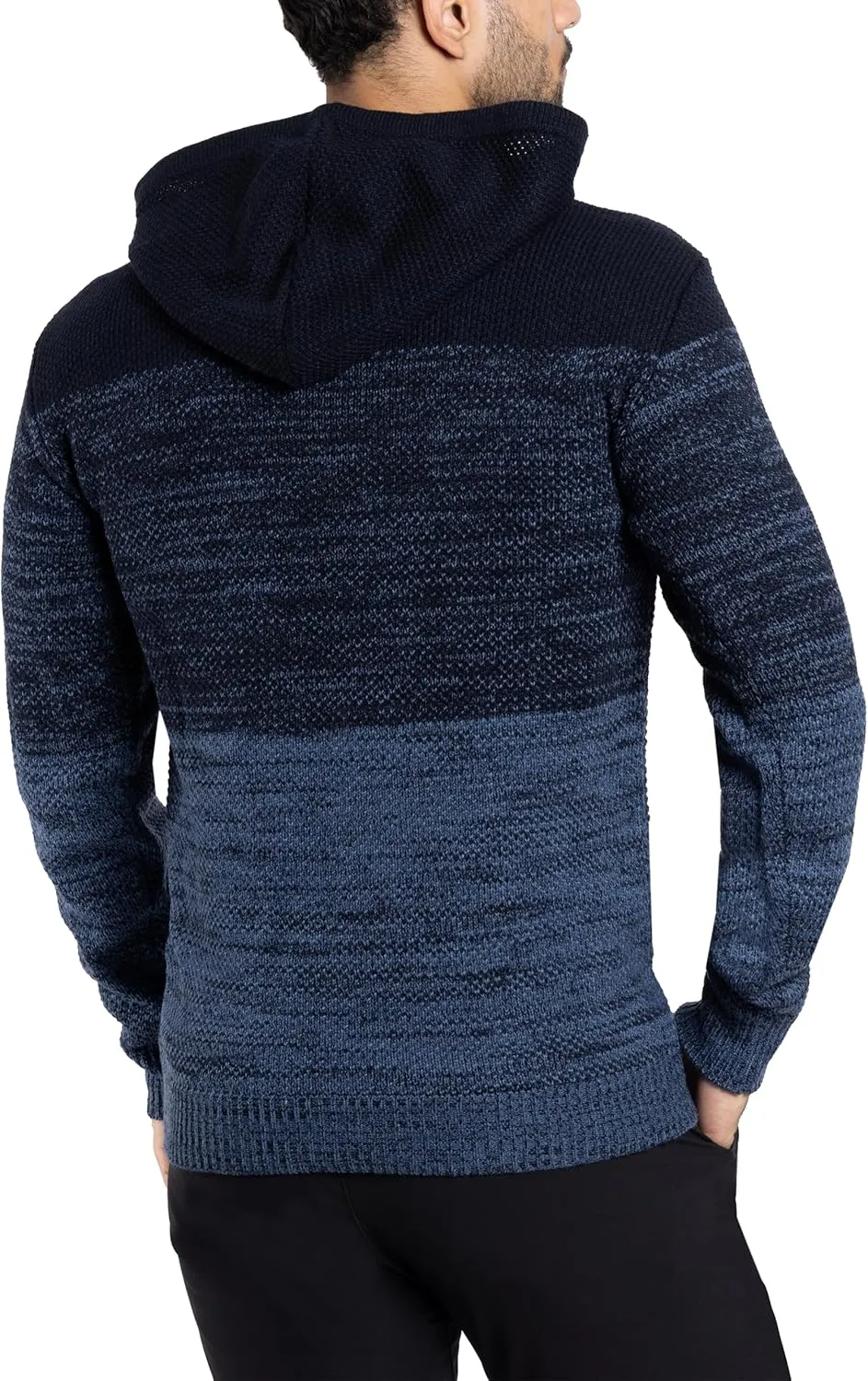 X RAY Mens Fashion Hoodies Pullover Sweater, Casual Knit Color Block Slim Fit Hoodies for Men