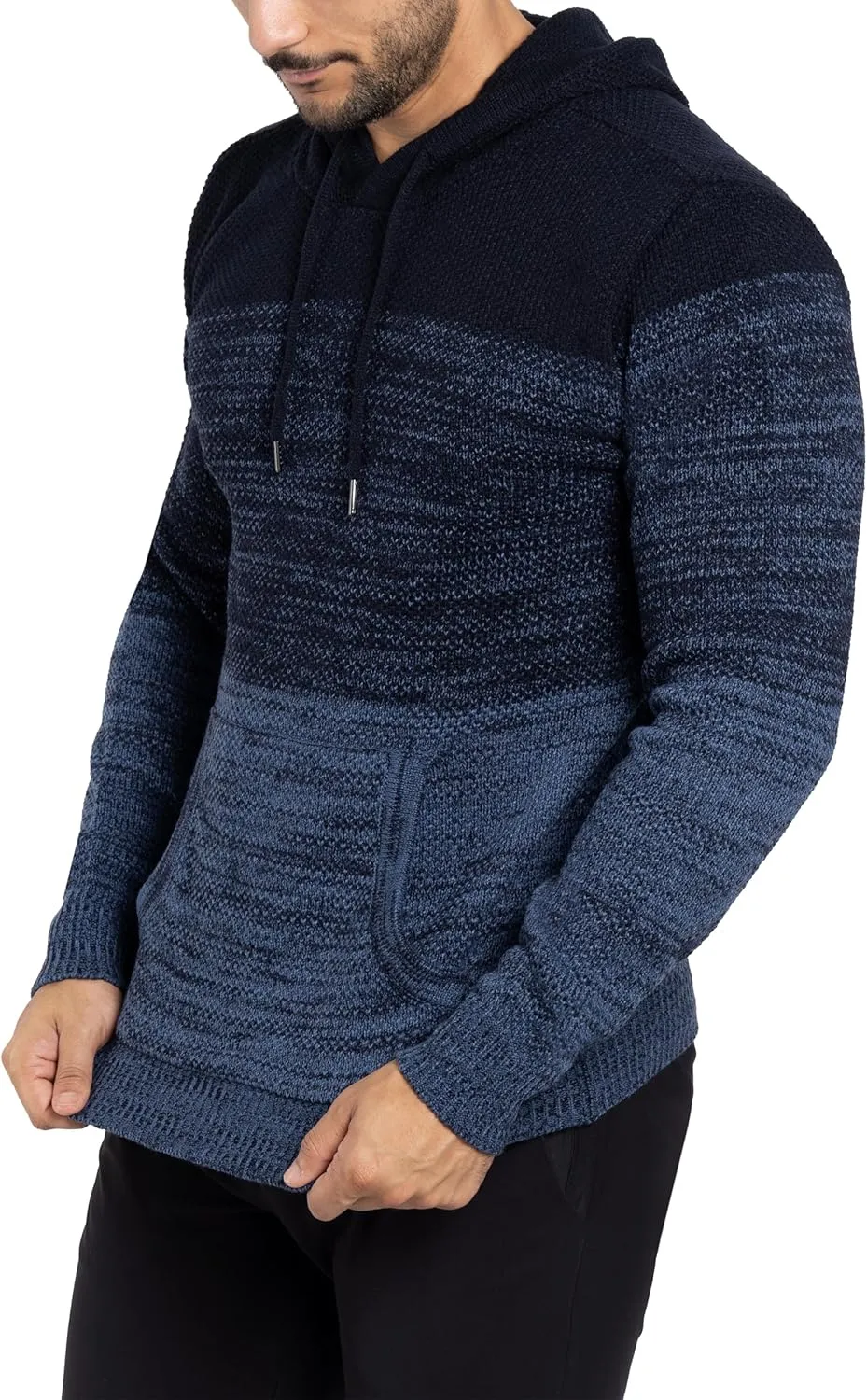 X RAY Mens Fashion Hoodies Pullover Sweater, Casual Knit Color Block Slim Fit Hoodies for Men