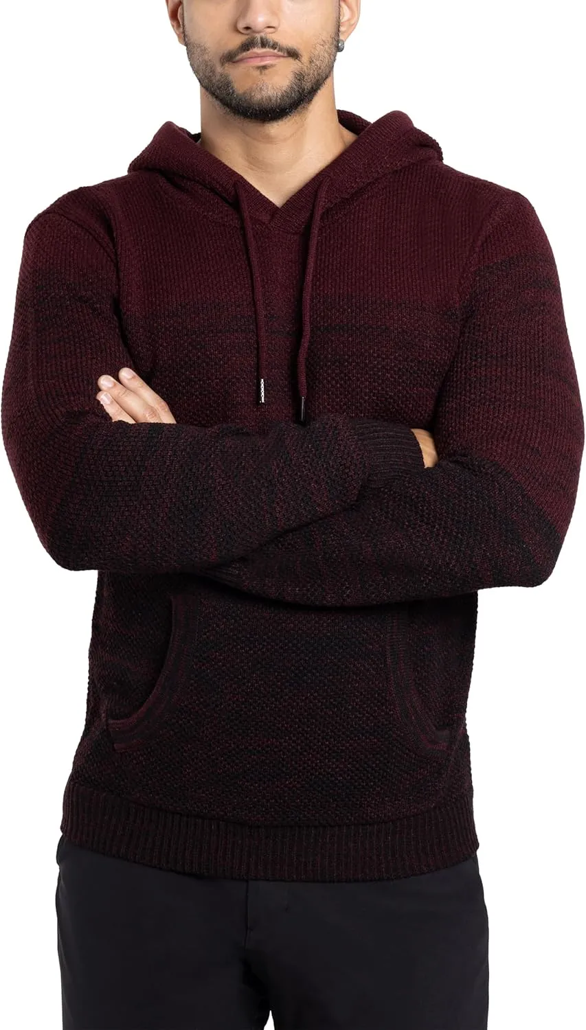 X RAY Mens Fashion Hoodies Pullover Sweater, Casual Knit Color Block Slim Fit Hoodies for Men