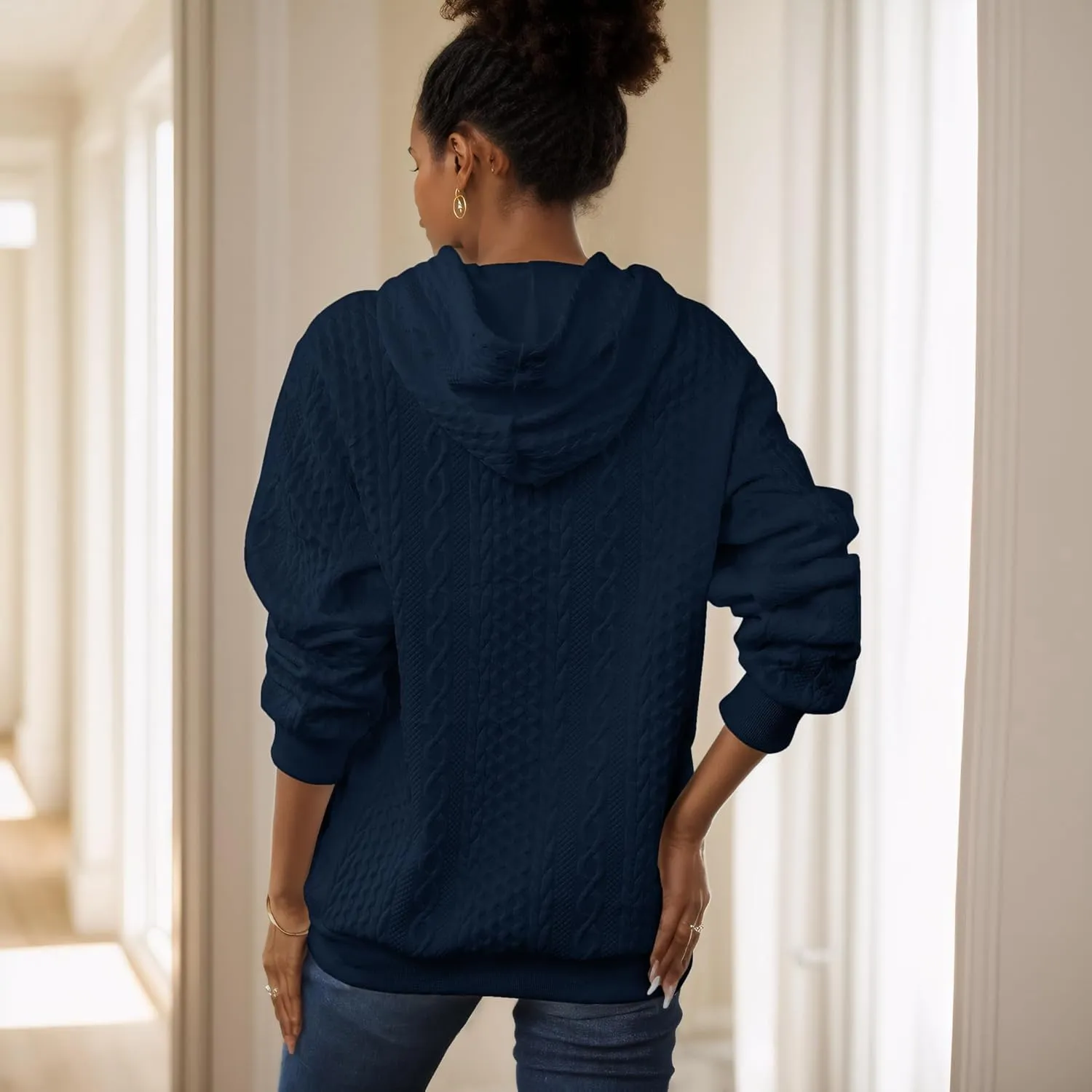YeGine Womens Hoodies Oversized Hooded Sweatshirt Casual Long Sleeve Drawstring Pullover Tops