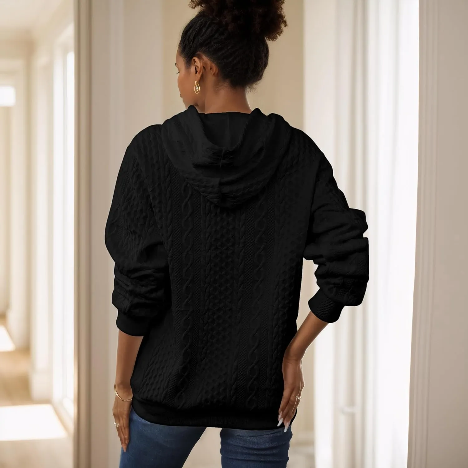 YeGine Womens Hoodies Oversized Hooded Sweatshirt Casual Long Sleeve Drawstring Pullover Tops