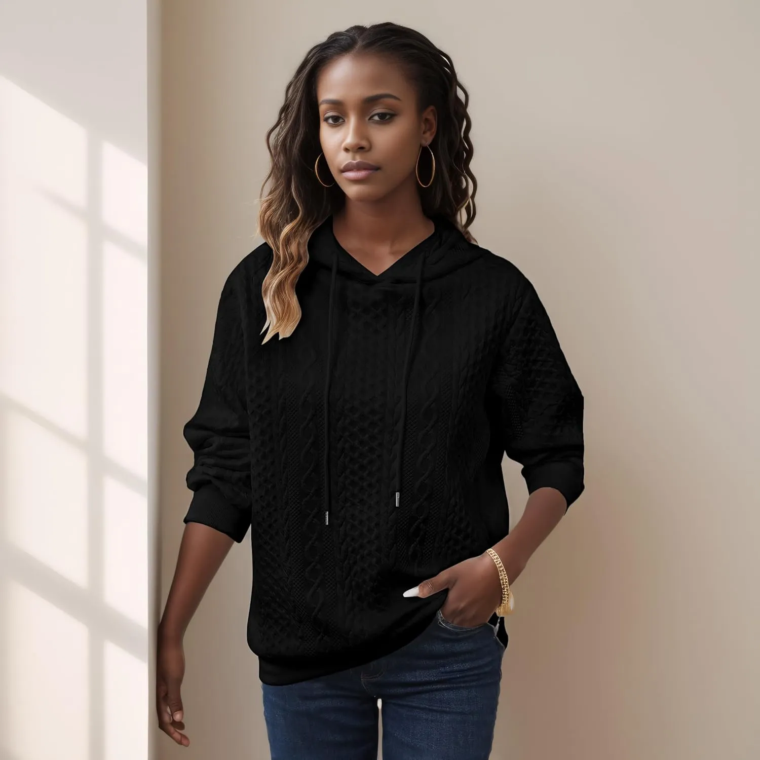 YeGine Womens Hoodies Oversized Hooded Sweatshirt Casual Long Sleeve Drawstring Pullover Tops