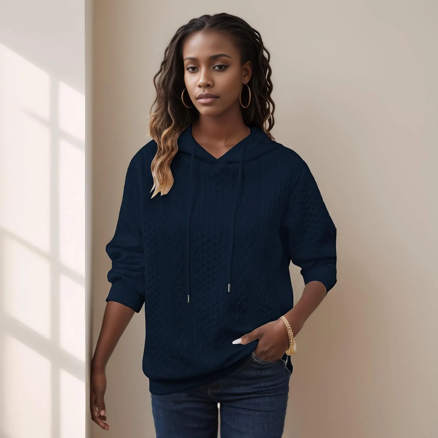 YeGine Womens Hoodies Oversized Hooded Sweatshirt Casual Long Sleeve Drawstring Pullover Tops